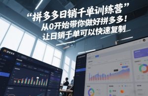 拼多多日销千单训练营，从0开始带你做好拼多多，让日销千单可以快速复制(更新26年2月)-520资源库