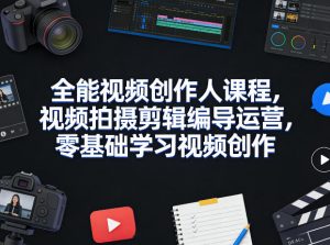 全能视频创作人课程，视频拍摄剪辑编导运营，零基础学习视频创作（更新2026年3月）-520资源库