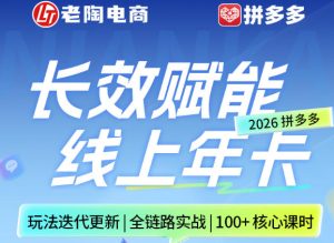 拼多多线上SVIP线上年卡，从认知到基础、从推广到活动、从活动到玩法，全链路实战（26年4月6日更新）-520资源库