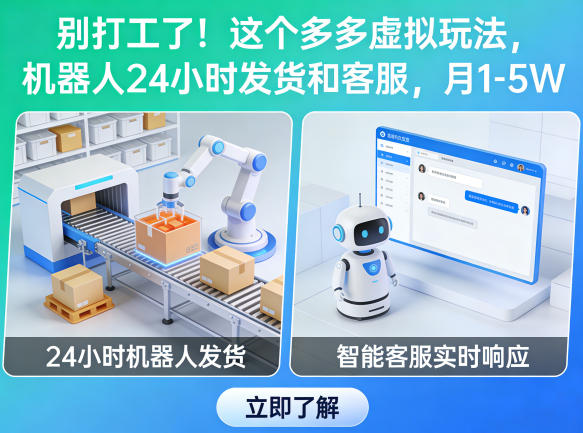 别打工了！这个多多虚拟玩法，机器人24小时发货和客服，月1-5W【揭秘】-520资源库