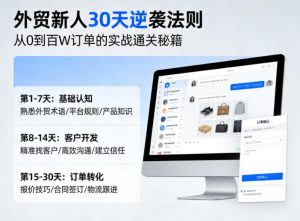 外贸新人30天逆袭法则，教你从0到百W订单的实战通关秘籍-520资源库