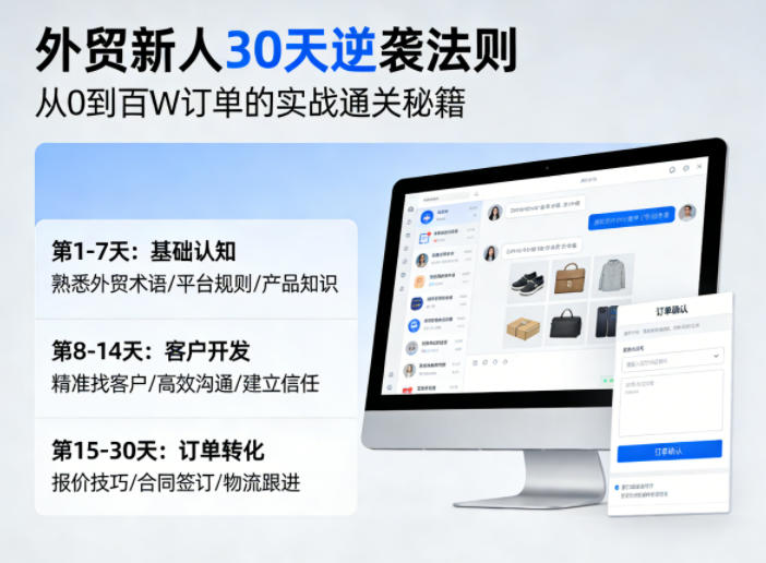 外贸新人30天逆袭法则，教你从0到百W订单的实战通关秘籍-520资源库
