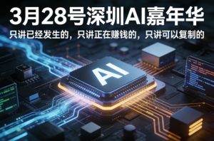 3月28号深圳AI嘉年华，只讲已经发生的，只讲正在賺钱的，只讲可以复制的-520资源库