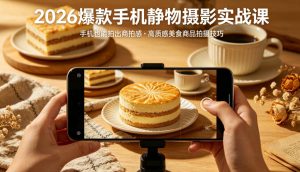 2026爆款手机静物摄影实战课，手机也能拍出商拍感，学会拍出高质感美食商品-520资源库