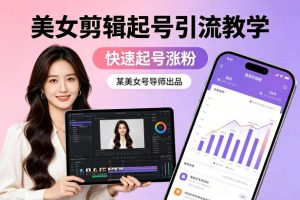 某美女号导师出品:美女剪辑起号引流教学,快速起号涨粉-520资源库