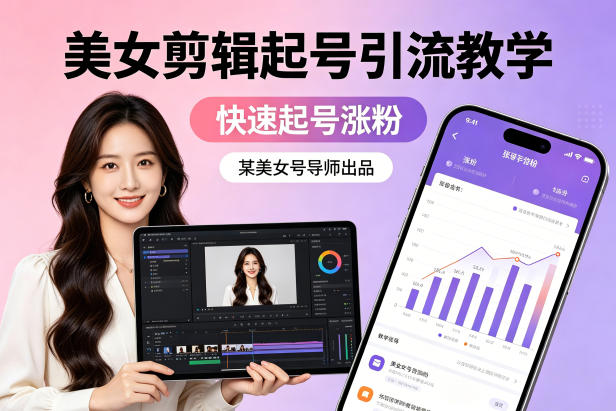 某美女号导师出品：美女剪辑起号引流教学，快速起号涨粉-520资源库