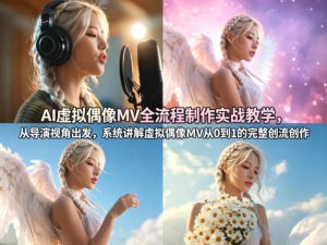 AI虚拟偶像MV全流程制作实战教学,从导演视角出发,系统讲解虚拟偶像MV从0到1的完整创作流程-520资源库