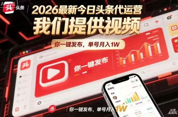 今日头条躺賺模式，你9我1，操作简单，一键发布，单机日入数百，长期合作【揭秘】-520资源库
