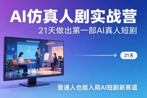 AI仿真人剧实战营,21天做出第一部AI真人短剧,普通人也能入局AI短剧新赛道-520资源库