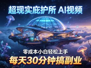 超现实庇护所AI视频项目拆解,零成本小白轻松上手,每天30分钟搞副业-520资源库