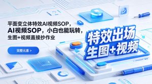 (特效出场)平面变立体特效AI视频SOP,小白也能玩转,生图+视频直接抄作业-520资源库