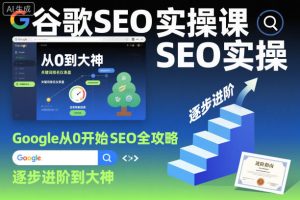 谷歌SEO实操课,Google从0开始SEO全攻略,逐步进阶到大神(更新26年)-520资源库