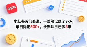 小红书冷门赛道,一篇笔记賺了3k+,单日稳定500+,长期项目已做3年【揭秘】-520资源库