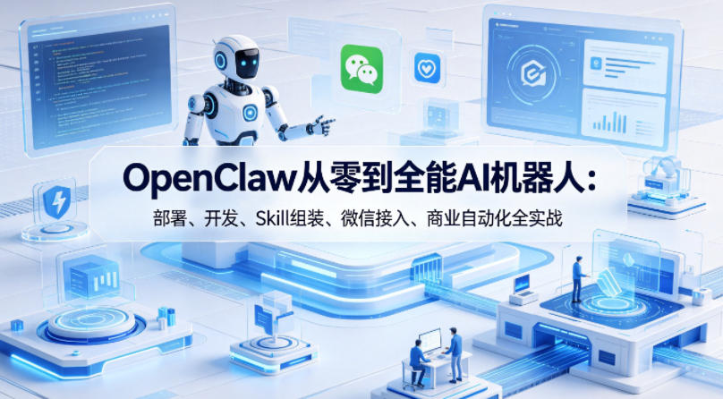 OpenClaw从零到全能AI机器人：部署、开发、Skill组装、微信接入、商业自动化全实战-520资源库