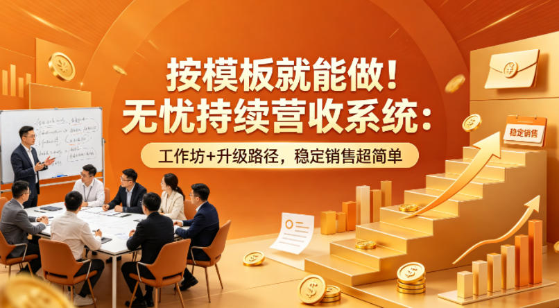 按模板就能做！无忧持续营收系统：工作坊+升级路径，稳定销售超简单【原创双语字幕】-520资源库