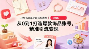 小红书饰品IP孵化实战课｜从0到1打造爆款饰品账号，精准引流变现-520资源库