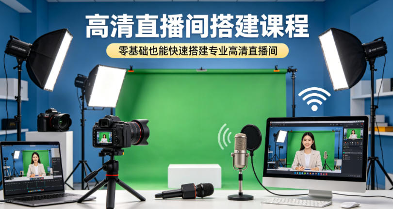 高清直播间搭建课程，零基础也能快速搭建专业高清直播间-520资源库