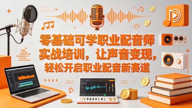 零基础可学职业配音师实战培训，让声音变现，轻松开启职业配音新赛道-520资源库