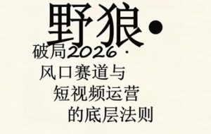 野狼团队·多平台实操运营课，覆盖AI口播、服装、好物、漫剪等热门玩法（更新4月29日）-520资源库