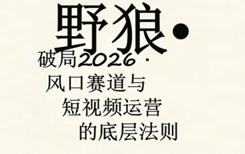 野狼团队·多平台实操运营课，覆盖AI口播、服装、好物、漫剪等热门玩法（更新4月29日）-520资源库
