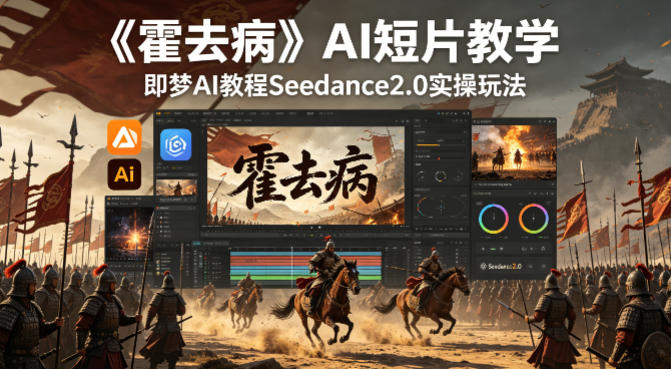 《霍去病》AI短片教学，即梦AI教程Seedance2.0实操玩法-520资源库