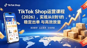 TikTok Shop运营课程（2026），实现从0到1的稳定出单与高效放量-520资源库