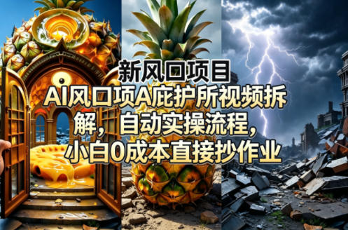 新风口项目AI庇护所视频拆解，自动实操流程，小白0成本直接抄作业-520资源库