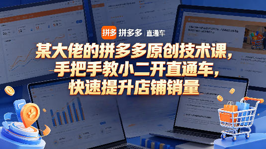 某大佬的拼多多原创技术课，手把手教小二开直通车，快速提升店铺销量-520资源库