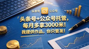 头条号+公众号托管，每月多拿3000米！我提供作品，你只管发！【揭秘】-520资源库