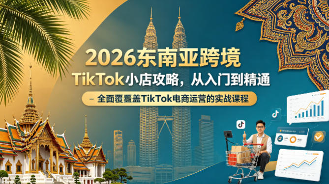 2026东南亚跨境TikTok小店攻略，从入门到精通、全面覆盖TikTok电商运营的实战课程（更新4月）-520资源库
