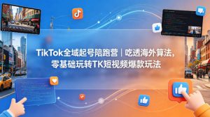 TikTok全域起号陪跑营｜吃透海外算法，零基础玩转TK短视频爆款玩法-520资源库