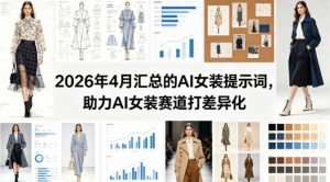 2026年4月汇总的AI女装提示词，助力AI女装赛道打差异化-520资源库