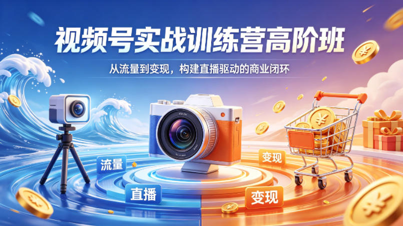 视频号实战训练营高阶班，从流量到变现，构建直播驱动的商业闭环（26年4月）-520资源库