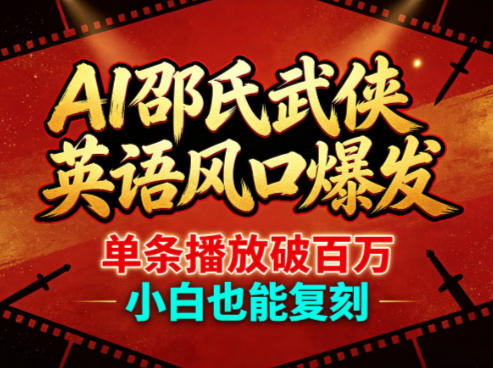 AI邵氏武侠英语风口爆发，单条播放破百万，小白也能复刻-520资源库