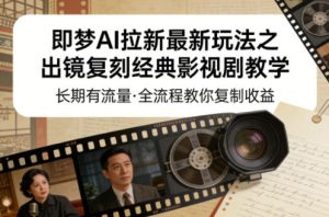 即梦AI拉新最新玩法之出镜复刻经典影视剧教学，长期有流量，全流程教你复制收益-520资源库