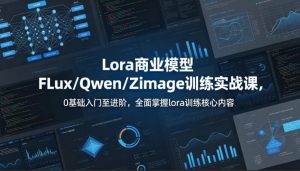 系统性学习Lora商业模型FLux／Qwen／Zimage训练实战课，0基础入门至进阶，全面掌握lora训练核心内容-520资源库