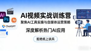 AI视频实战训练营，聚焦AI工具实操与自媒体运营策略，深度解析热门AI应用，拒绝纸上谈兵-520资源库