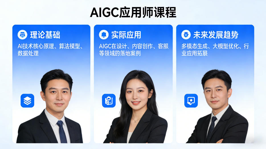 AIGC应用师课程，覆盖了AI技术的理论基础、实际应用、以及未来发展趋势-520资源库