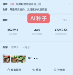 视频号AI种子带货，0粉0保证金就可做，人人能做，实操日入1k+-520资源库
