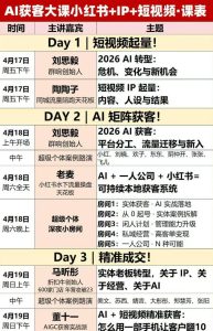 AI获客大课小红书+IP+短视频3天2夜线下课，用最真实的一线案例，最前沿的AI工具，最有效的流量打法（完整版）-520资源库
