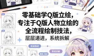 零基础学Q版立绘,专注于Q版人物立绘的全流程绘制技法,层层递进,系统拆解-520资源库