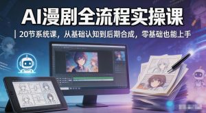 AI漫剧全流程实操课｜20节系统课，从基础认知到后期合成，零基础也能上手-520资源库