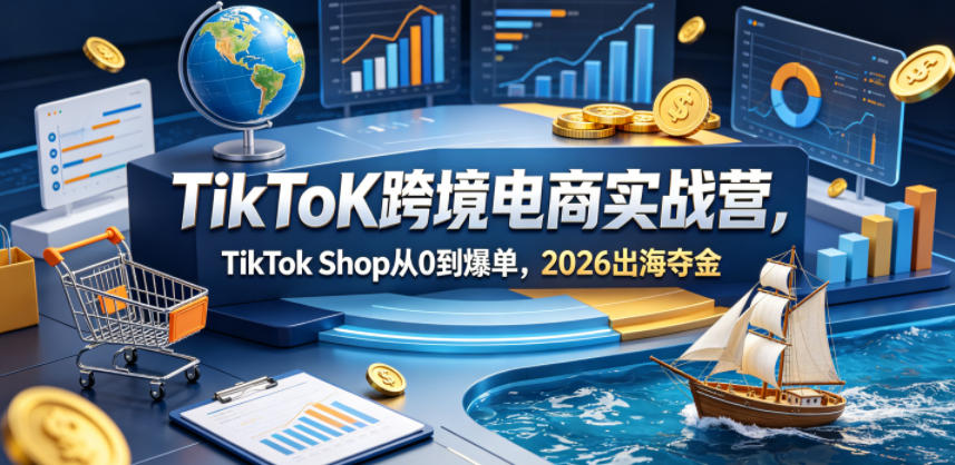 TikToK跨境电商实战营，TikTok Shop从0到爆单，2026出海夺金-520资源库