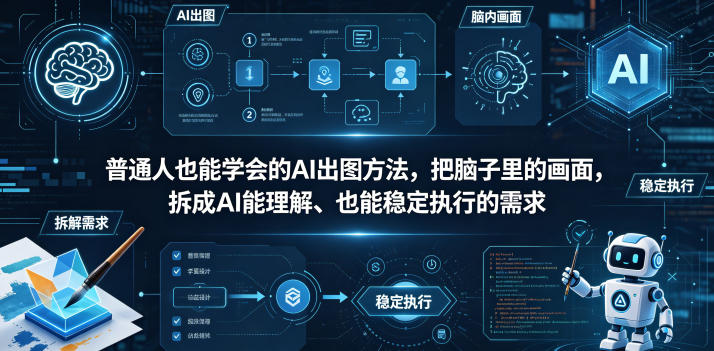 普通⼈也能学会的AI出图⽅法，把脑子里的画面，拆成AI能理解、也能稳定执行的需求【文档】-520资源库