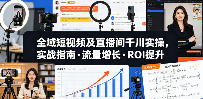全域短视频及直播间千川实操，实战指南·流量增长·ROI提升-520资源库
