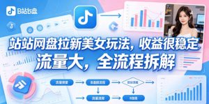 B站网盘拉新美女玩法，收益很稳定，流量大，全流程拆解-520资源库