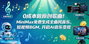 0成本做原创歌曲！MiniMax免费生成全曲风音乐，短视频BGM，开启AI音乐变现-520资源库