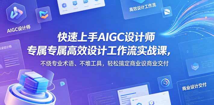 快速上手AIGC设计师专属高效设计工作流实战课，不绕专业术语、不堆工具，轻松搞定商业设计交付-520资源库