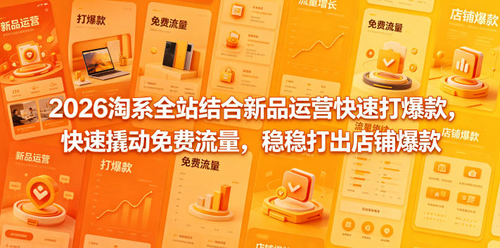 2026淘系全站结合新品运营快速打爆款，快速撬动免费流量，稳稳打出店铺爆款（更新5月12日）-520资源库