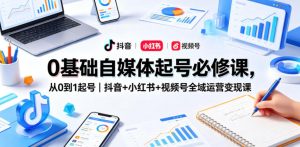 0基础自媒体起号必修课，从0到1起号｜抖音+小红书+视频号全域运营变现课-520资源库